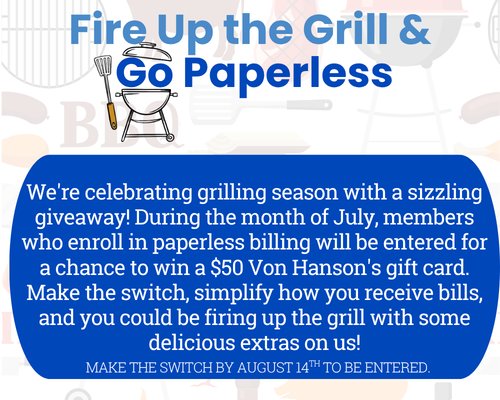 Grill and text graphic
