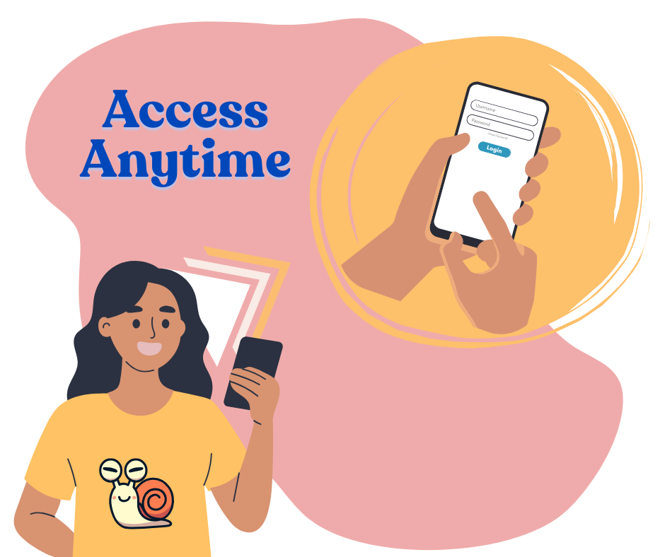 access anytime from phone graphic